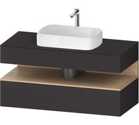 Duravit Qatego consola mueble bajo lavabo, 1 extraíble, 1 cajón, recorte central, 1200x550x600mm, nicho roble natural, QA4732030800000, Color: supermercado de grafito