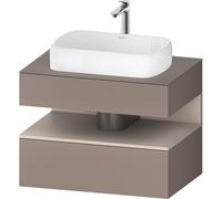 Duravit Qatego consola mueble bajo lavabo, 1 extraíble, 1 cajón, recorte central, 800x550x600mm, nicho taupe mate, QA4730091430010, Color: Basalto Mate/con iluminaciÃ³n de nicho