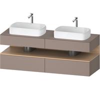 Duravit Qatego consola mueble bajo lavabo, 2 extensiones, 2 cajones, 2 huecos, 1600x550x600mm, nicho roble natural, QA4779030430000, Color: Basalto mate