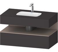Duravit Qatego lavabo encastrado con base de lavabo consola, 1000x550x600mm, nicho basalto mate, QA4786043800000, Color: supermercado de grafito