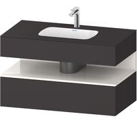 Duravit Qatego lavabo encastrado con base de lavabo consola, 1000x550x600mm, nicho blanco alto brillo, QA4786022800010, Color: Supermatt grafito/con iluminaciÃ³n de nicho