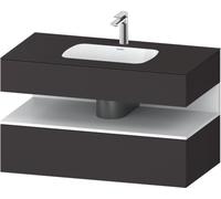 Duravit Qatego lavabo encastrado con base de lavabo consola, 1000x550x600mm, nicho Blanco mate, QA4786018800010, Color: Supermatt grafito/con iluminación de nicho