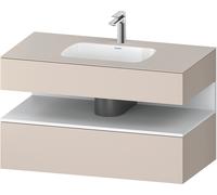 Duravit Qatego lavabo encastrado con base de lavabo consola, 1000x550x600mm, nicho Blanco mate, QA4786018910010, Color: Gris topo mate/con iluminaciÃ³n de nicho