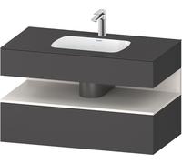 Duravit Qatego lavabo encastrado con base de lavabo consola, 1000x550x600mm, nicho blanco supermatt, QA4786084490010, Color: Grafito mate/con iluminaciÃ³n de nicho
