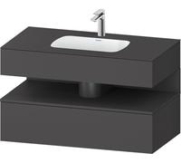 Duravit Qatego lavabo encastrado con base de lavabo consola, 1000x550x600mm, nicho Grafito mate, QA4786049490010, Color: Grafito mate/con iluminación de nicho