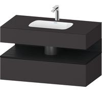 Duravit Qatego lavabo encastrado con base de lavabo consola, 1000x550x600mm, nicho roble negro, QA4786016800000, Color: supermercado de grafito