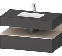 Duravit Qatego lavabo encastrado con base de lavabo consola, 1000x550x600mm, nicho Taupe Supermatt, QA4786083490000, Color: Grafito mate