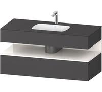 Duravit Qatego lavabo encastrado con base de lavabo consola, 1200x550x600mm, nicho blanco alto brillo, QA4787022490000, Color: Grafito mate