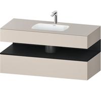 Duravit Qatego lavabo encastrado con base de lavabo consola, 1200x550x600mm, nicho roble negro, QA4787016910000, Color: Topo mate