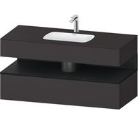Duravit Qatego lavabo encastrado con base de lavabo consola, 1200x550x600mm, nicho roble negro, QA4787016800000, Color: supermercado de grafito