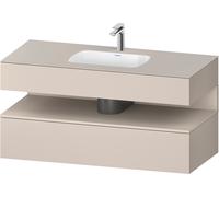 Duravit Qatego lavabo encastrado con base de lavabo consola, 1200x550x600mm, nicho Taupe Supermatt, QA4787083910000, Color: Topo mate