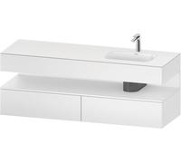 Duravit Qatego lavabo encastrado con base de lavabo consola, 1600x550x600mm, nicho blanco mate, lavabo a la derecha, QA4796018180000, Color: Blanco Mate