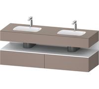 Duravit Qatego lavabo encastrado con base de lavabo consola, 1600x550x600mm, nicho blanco mate, lavabo doble, QA4797018430000, Color: Basalto mate