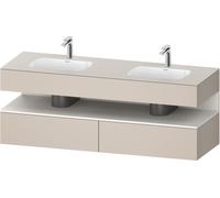 Duravit Qatego lavabo encastrado con base de lavabo consola, 1600x550x600mm, nicho blanco supermatt, lavabo doble, QA4797084910000, Color: Topo mate
