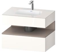 Duravit Qatego lavabo encastrado con base de lavabo consola, 800x550x600mm, nicho basalto mate, QA4785043220010, Color: Blanco brillo intenso/con iluminaciÃ³n de nicho