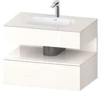 Duravit Qatego lavabo encastrado con base de lavabo consola, 800x550x600mm, nicho blanco alto brillo, QA4785022220000, Color: Blanco brillo intenso