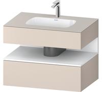 Duravit Qatego lavabo encastrado con base de lavabo consola, 800x550x600mm, nicho blanco mate, QA4785018910010, Color: Gris topo mate/con iluminaciÃ³n de nicho