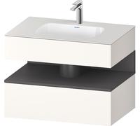 Duravit Qatego lavabo encastrado con base de lavabo consola, 800x550x600mm, nicho Grafito mate, QA4785049840010, Color: Supermatt blanco/con iluminaciÃ³n de nicho