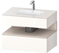 Duravit Qatego lavabo encastrado con base de lavabo consola, 800x550x600mm, nicho Taupe mate, QA4785091220000, Color: Blanco brillo intenso