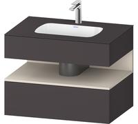 Duravit Qatego lavabo encastrado con base de lavabo consola, 800x550x600mm, nicho Taupe Supermatt, QA4785083800000, Color: supermercado de grafito