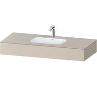 Duravit Qatego lavabo encastrado con consola, 1200x550x170mm, QA4692083830000, Color: supermatt taupe
