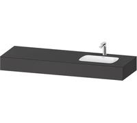 Duravit Qatego lavabo encastrado con consola, 1600x550x170mm, lavabo a la derecha, QA4694049490000, Color: Grafito mate