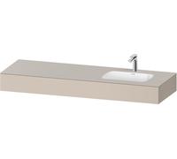 Duravit Qatego lavabo encastrado con consola, 1600x550x170mm, lavabo a la derecha, QA4694083830000, Color: supermatt taupe