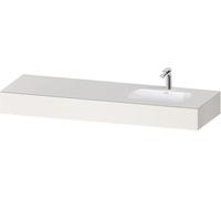 Duravit Qatego lavabo encastrado con consola, 1600x550x170mm, lavabo a la derecha, QA4694084840000, Color: Supermatt blanco