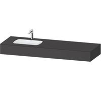 Duravit Qatego lavabo encastrado con consola, 1600x550x170mm, lavabo a la izquierda, QA4693049490000, Color: Grafito mate