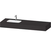 Duravit Qatego lavabo encastrado con consola, 1600x550x170mm, lavabo a la izquierda, QA4693080800000, Color: supermercado de grafito