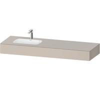 Duravit Qatego lavabo encastrado con consola, 1600x550x170mm, lavabo a la izquierda, QA4693091910000, Color: Topo mate