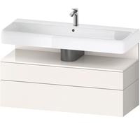 Duravit Qatego mueble bajo lavabo, 1 extraíble y 1 cajón, 1190x470x590mm, nicho blanco alto brillo, QA4396022840010, Color: Supermatt blanco/con iluminaciÃ³n de nicho