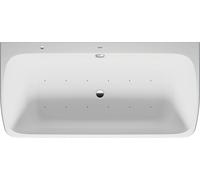 Duravit Quatego bañera de hidromasaje, pre-pared, 2 inclinaciones traseras, revestimiento sin juntas, juego de desagüe y rebosadero en blanco, sistema de aire, 1800x870mm, 760615000AS0000