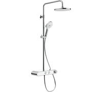Duravit Sistemas de ducha Sistema de ducha Shelf 1050, termostato de ducha MinusFlow, cromo blanco alto brillo, TH4382008005