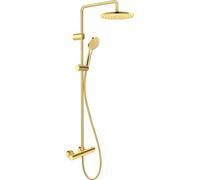 Duravit Sistema de ducha, ahorra agua, cabezal de ducha con 3 tipos de chorro (lluvia, lluviaIntensa, lluviaSuave), alcachofa ajustable en ángulo, juego de ducha fácil de