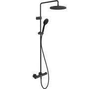 Duravit Sistema de ducha,ahorra agua, cabezal de ducha con 3 tipos de pulverización (lluvia, lluviaIntensa, lluviaSuave), cabezal de ducha ajustable, negro mate