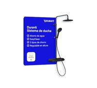 Duravit Sistema de ducha, Shower System con 3 tipos de chorro (Lluvia, Pulse, Mono), rociador superior orientable, conjunto de ducha de fácil limpieza, sistema de ducha con termostato, negro mate