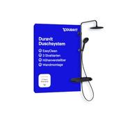 Duravit Sistema de ducha, Shower System con 3 tipos de chorro (Lluvia, Pulse, Mono), rociador superior orientable, conjunto de ducha de fácil limpieza, sistema de ducha con termostato, negro mate