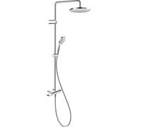 Duravit Sistema de ducha, sistema de ducha con 3 tipos de chorro (Rain, Intense Rain, Soft Rain), alcachofa ajustable en ángulo, juego de ducha fácil de limpiar, soporte de ducha de mano regulable en