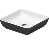 Duravit Sivida lavabo 40x40 cm cuadrada sobre encimera blanco-gris/piedra 266001FI00