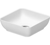 Duravit Sivida lavabos sobre encimera cuadrado, 300x300mm, sin agujero para grifo, sin rebosadero, 2660033200, Color: Color interior blanco seda mate, Color exterior blanco seda mate