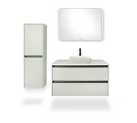 Duravit Sivida lavabos sobre encimera cuadrado, 400x400mm, sin agujero para grifo, sin rebosadero, 266001FH00, Color: Color interior blanco seda mate, color exterior verde pálido mate