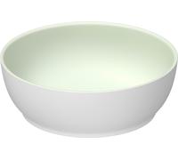 Duravit Sivida lavabos sobre encimera redondo, 300x300mm, sin agujero para grifo, sin rebosadero, 266002FG00, Color: Color interior verde pálido mate, color exterior blanco seda mate