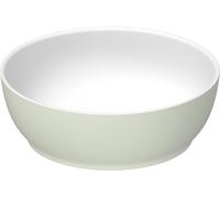 Duravit Sivida lavabo sobre encimera, redondo, 300x300mm, sin agujero para grifo, sin rebosadero, 266002FH00, Color: Color interior blanco seda mate, color exterior verde pálido mate