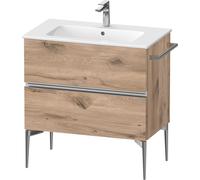Duravit Sivida mueble bajo lavabo, 2 cajones, tirador cromado, 810x477x591mm, para ME by Starck, SV4644010550000, Color: Roble jaspeado
