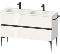Duravit Sivida mueble bajo lavabo, 2 cajones, tirador diamante negro mate, 1280x477x592mm, para Sivida, SV46540BD220000, Color: Blanco brillo intenso