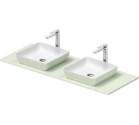 Duravit Sivida juego de lavabo, angular, 2 lavabos, 400x400mm, incl. consola 1350x500mm, 268021FH00, Color: Lavabo Interior: Blanco seda mate, exterior: verde pálido mate; consola: Verde pálido