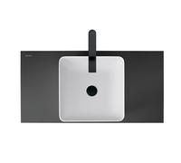 Duravit Sivida Set de lavabos angular incl. consola 1080x500x123mm, 268019FI00, Color: Lavabo Interior: Blanco seda mate, exterior: Gris oscuro mate; Consola: Gris oscuro