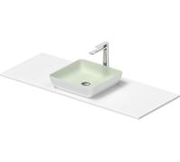 Duravit Sivida juego de lavabo, angular, 400x400mm, incl. consola 1280x500mm, 268020FG00, Color: Lavabo Interior: Verde pálido mate, exterior: Blanco seda mate; Consola: Blanco