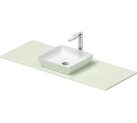 Duravit Sivida juego de lavabo, angular, 400x400mm, incl. consola 1280x500mm, 268020FH00, Color: Lavabo Interior: Blanco seda mate, exterior: verde pálido mate; consola: Verde pálido
